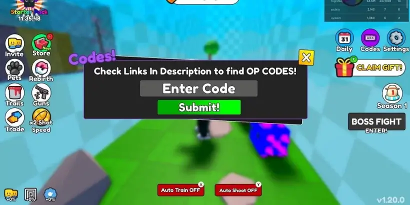 коды shot wall simulator